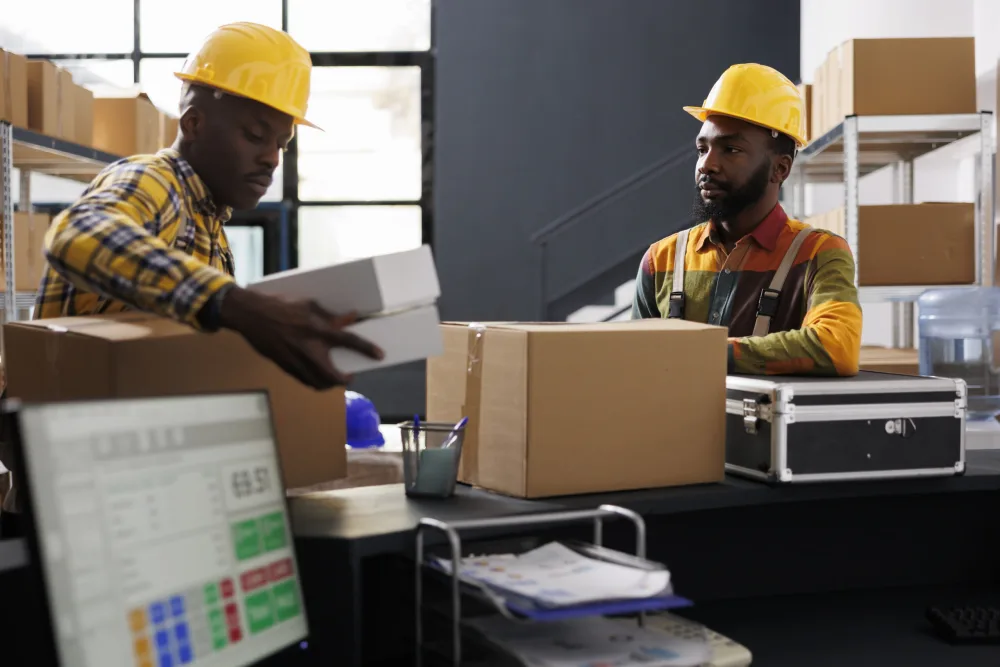 Warehouse team preparing orders